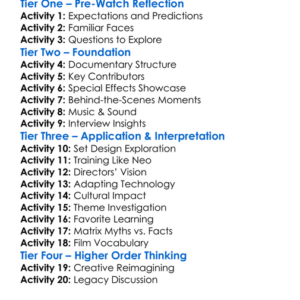 The Matrix Revisited 2001 Worksheet Activity Booklet