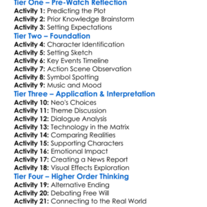 The Matrix Revolutions 2003 Worksheet Activity Booklet