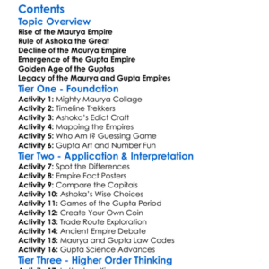 The Maurya And Gupta Empires In India Worksheet Activity Booklet