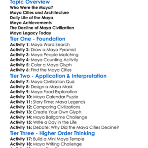 The Maya Civilization Worksheet Activity Booklet