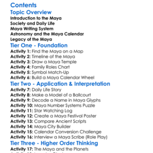 The Maya Society Writing And Astronomy Worksheet Activity Booklet
