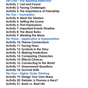 The Maze Runner James Dashner Worksheet Activity Booklet