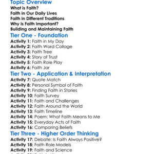 The Meaning Of Faith Worksheet Activity Booklet