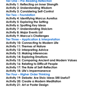 The Meditations Marcus Aurelius Worksheet Activity Booklet