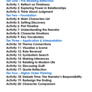 The Meek One Fyodor Dostoevsky Worksheet Activity Booklet
