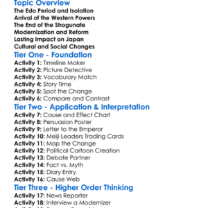 The Meiji Restoration In Japan Worksheet Activity Booklet