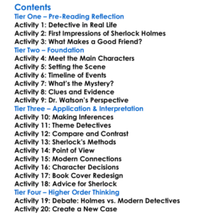 The Memoirs Of Sherlock Holmes Arthur Conan Doyle Worksheet Activity Booklet