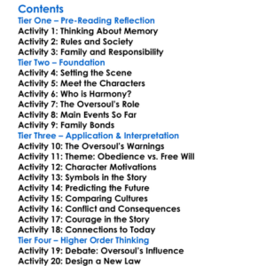 The Memory Of Earth Orson Scott Card Worksheet Activity Booklet