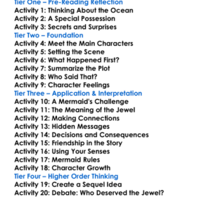 The Mermaids Jewel Worksheet Activity Booklet