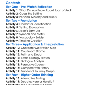 The Messenger The Story Of Joan Of Arc 1999 Worksheet Activity Booklet