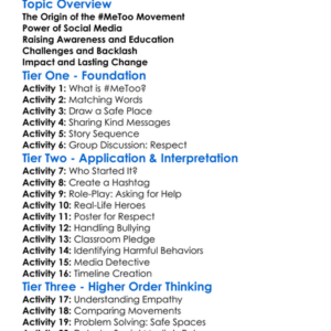 The Metoo Movement Worksheet Activity Booklet