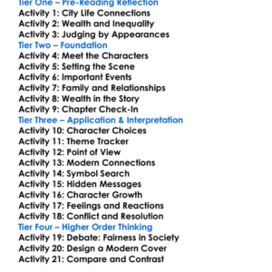 The Metropolis Upton Sinclair Worksheet Activity Booklet