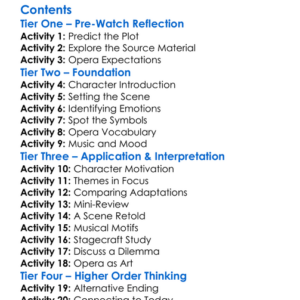 The Metropolitan Opera The Hours 2022 Worksheet Activity Booklet