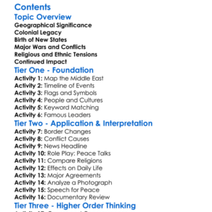 The Middle East Conflicts In The 20Th Century Worksheet Activity Booklet