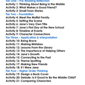 The Middle Moffat Worksheet Activity Booklet