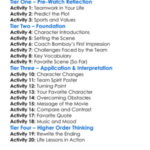 The Mighty Ducks Worksheet Activity Booklet