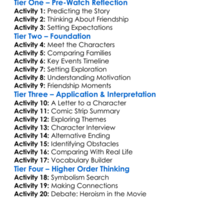 The Mighty Worksheet Activity Booklet