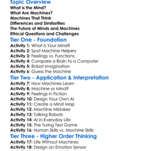 The Mind And Machines Worksheet Activity Booklet