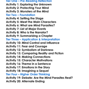 The Mind Parasites Colin Wilson Worksheet Activity Booklet