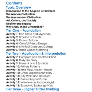 The Minoan And Mycenaean Civilizations Worksheet Activity Booklet