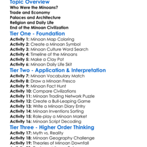 The Minoan Civilization Worksheet Activity Booklet
