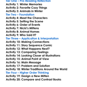 The Mitten Jan Brett Worksheet Activity Booklet