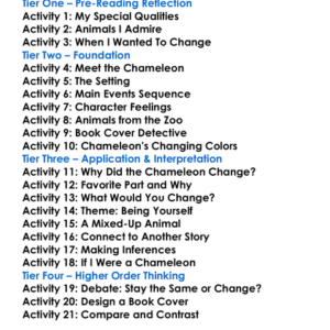 The Mixed-Up Chameleon Eric Carle Worksheet Activity Booklet