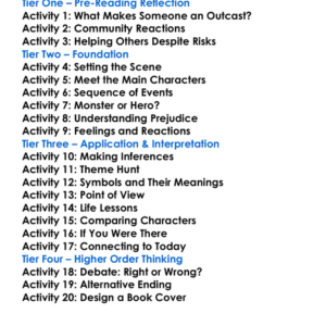 The Monster Stephen Crane Worksheet Activity Booklet