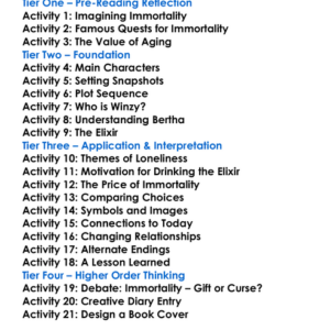 The Mortal Immortal Mary Shelley Worksheet Activity Booklet