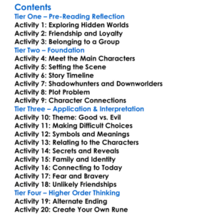 The Mortal Instruments Series Cassandra Clare Worksheet Activity Booklet