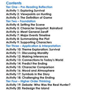 The Most Dangerous Game Richard Connell Worksheet Activity Booklet