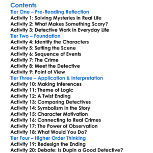 The Murders In The Rue Morgue Edgar Allan Poe Worksheet Activity Booklet