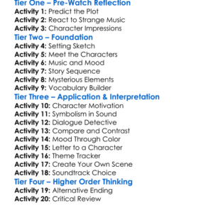 The Music Of Erich Zann 2017 Worksheet Activity Booklet