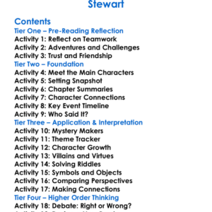 The Mysterious Benedict Society And The Riddle Of Ages Trenton Lee Stewart Worksheet Activity Booklet