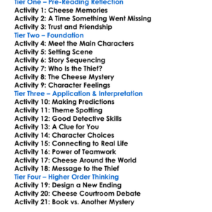 The Mysterious Cheese Thief Worksheet Activity Booklet