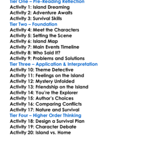 The Mysterious Island Adventure Worksheet Activity Booklet