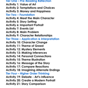 The Mysterious Portrait Nikolai Gogol Worksheet Activity Booklet