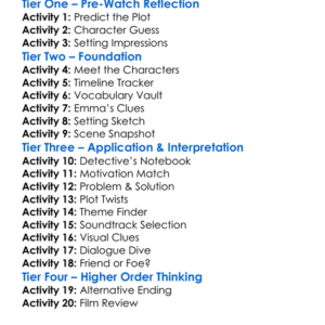 The Mystery Of Emma Thorn 2025 Worksheet Activity Booklet