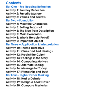 The Mystery Of The Blue Train Agatha Christie Worksheet Activity Booklet