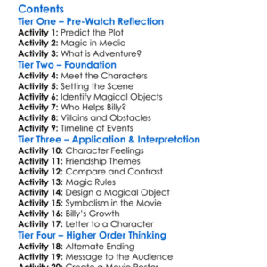 The Mystical Adventures Of Billy Owens 2008 Worksheet Activity Booklet