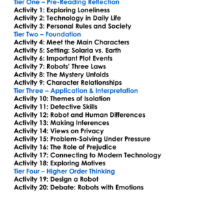 The Naked Sun Isaac Asimov Worksheet Activity Booklet