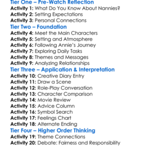 The Nanny Diaries 2007 Worksheet Activity Booklet