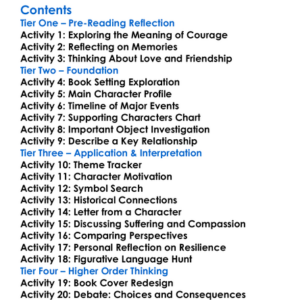 The Narrow Road To The Deep North Richard Flanagan Worksheet Activity Booklet