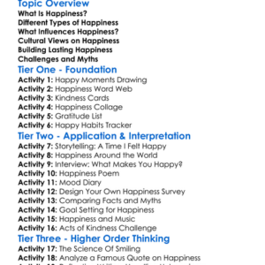 The Nature Of Happiness Worksheet Activity Booklet