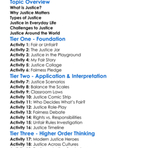 The Nature Of Justice Worksheet Activity Booklet