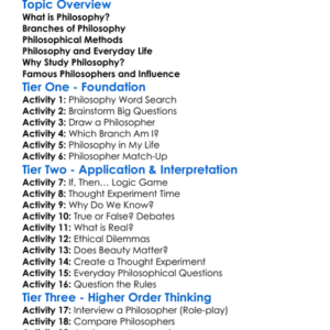 The Nature Of Philosophy Worksheet Activity Booklet