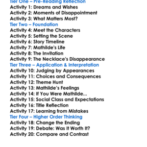 The Necklace Guy De Maupassant Worksheet Activity Booklet