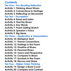 The Negro Speaks Of Rivers Langston Hughes Worksheet Activity Booklet