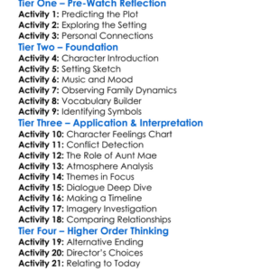 The Neon Bible 1995 Worksheet Activity Booklet
