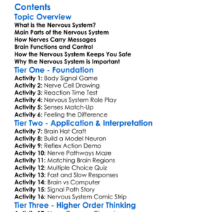 The Nervous System And How It Works Worksheet Activity Booklet